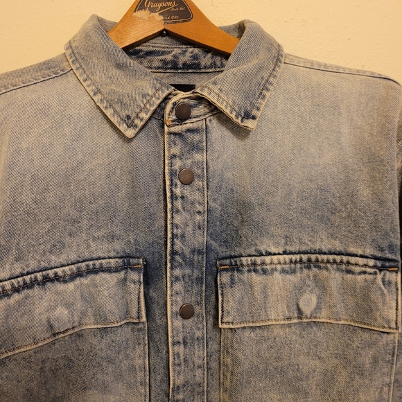 Nwt mens denim shacket snap button - Picture 11 of 15